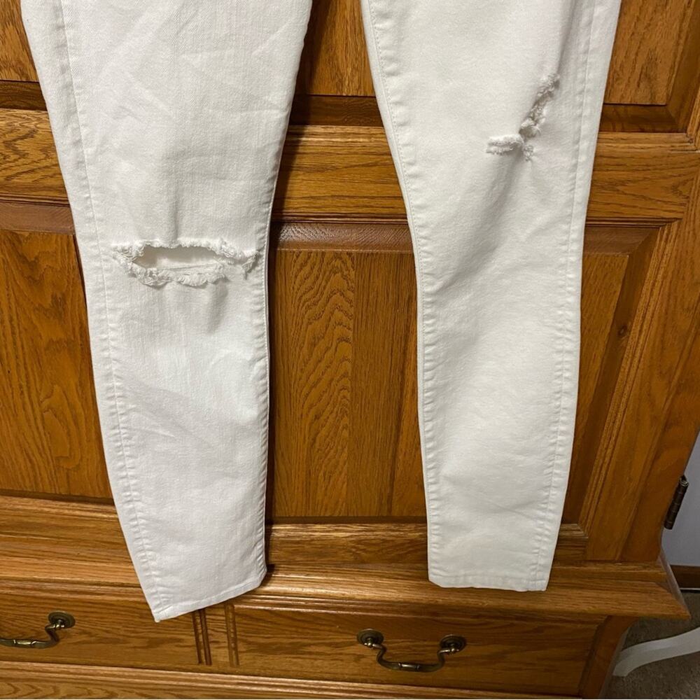 Mother The Looker Stayin’ Rowdy White Jeans Distressed Women’s Size 24 - Picture 5 of 16
